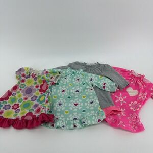 18"‎ Doll Night Gown Lot 4 Flannel Pajamas Unicorn Snowflakes  American Girl